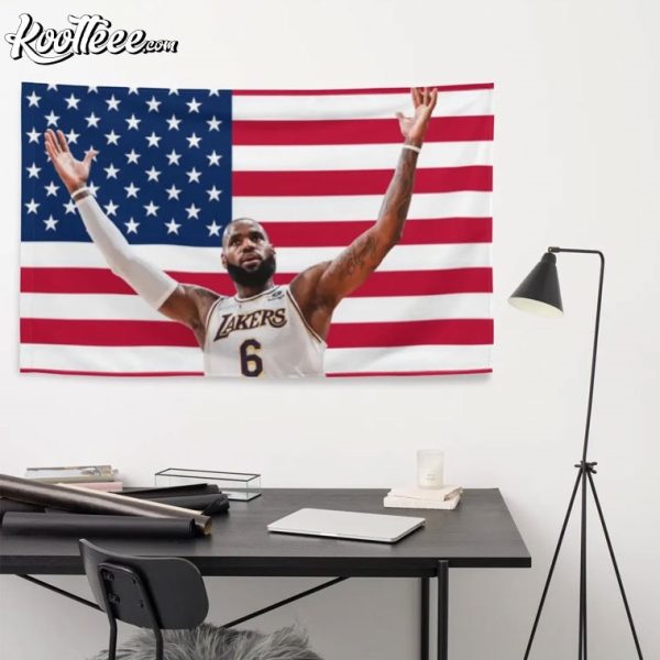 Lebron James Lakers American Flag