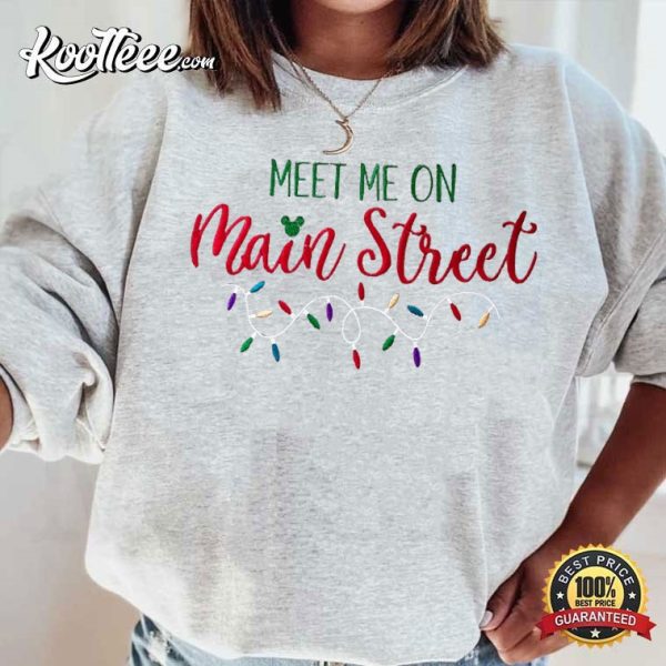 Meet Me On Main Street Christmas Embroidered Sweatshirt