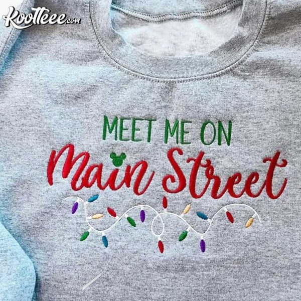 Meet Me On Main Street Christmas Embroidered Sweatshirt