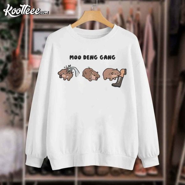 Moo Deng Gang Baby Hippo Embroidered Sweatshirt