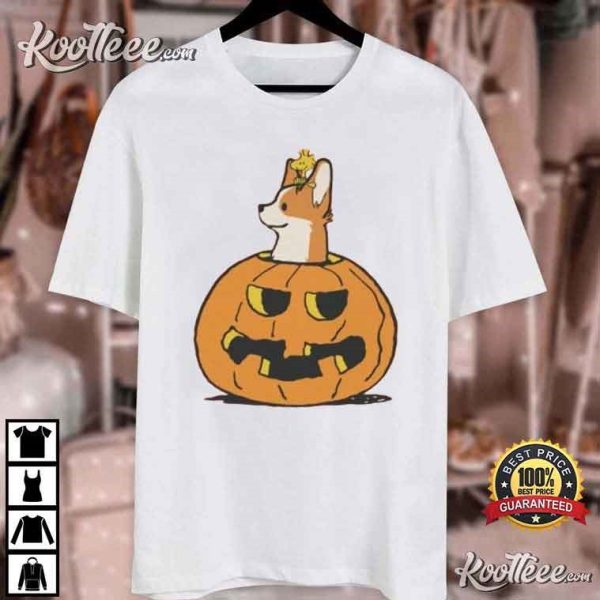 Halloween Corgi Peakaboo Pumpkin T-Shirt