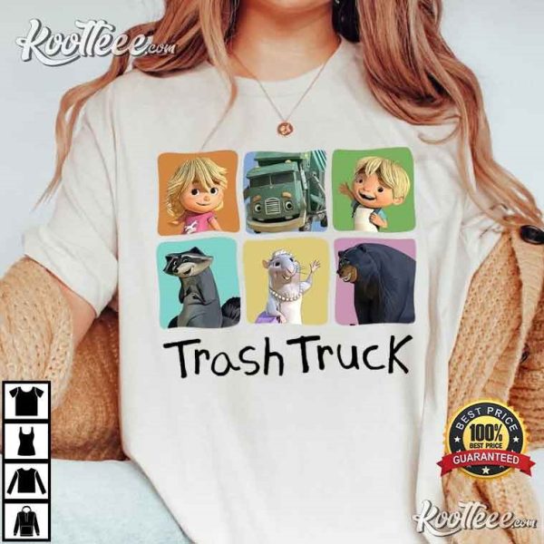 Trash Truck Characters Cartoon Gift T-Shirt