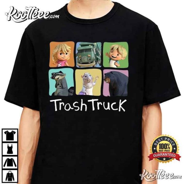 Trash Truck Characters Cartoon Gift T-Shirt