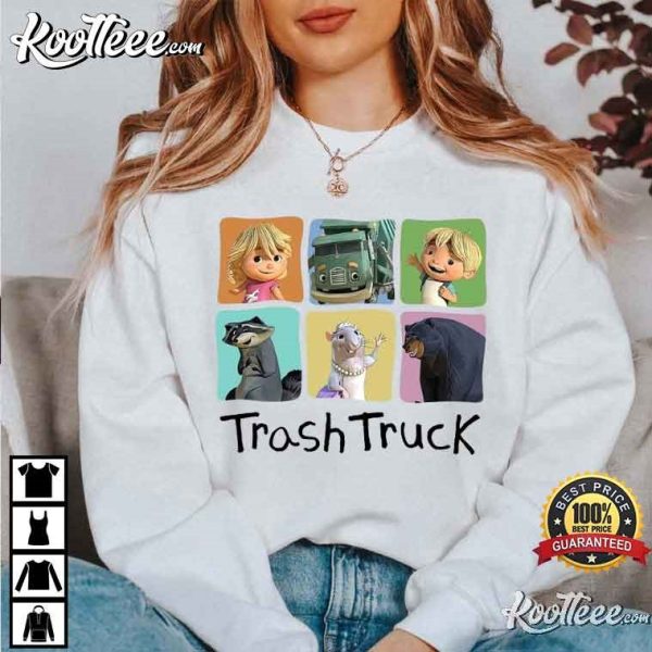 Trash Truck Characters Cartoon Gift T-Shirt