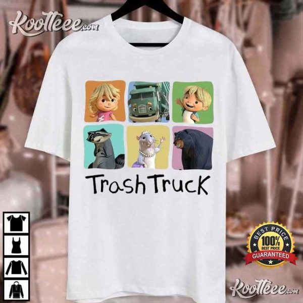 Trash Truck Characters Cartoon Gift T-Shirt