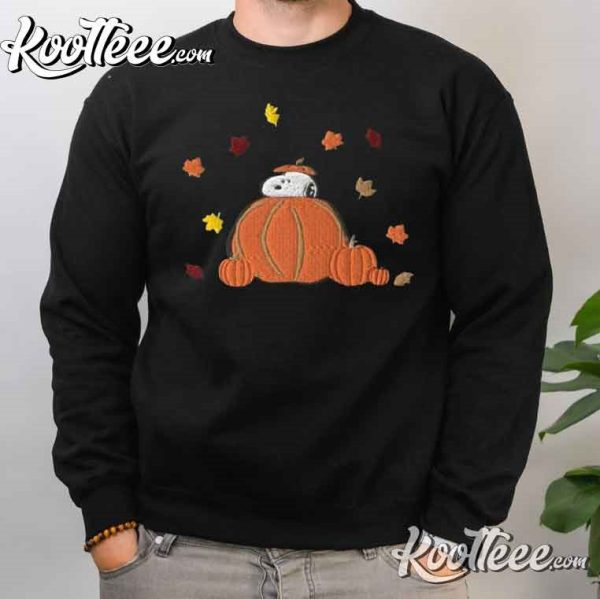 Snoopy Fall Pumpkins Autumn Embroidered Sweatshirt