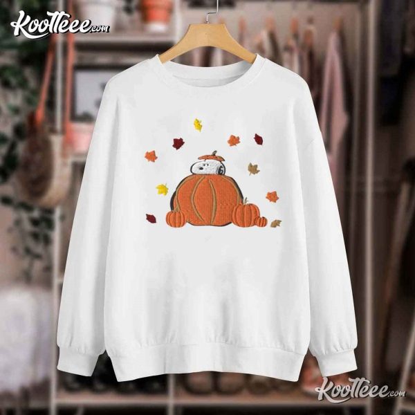 Snoopy Fall Pumpkins Autumn Embroidered Sweatshirt