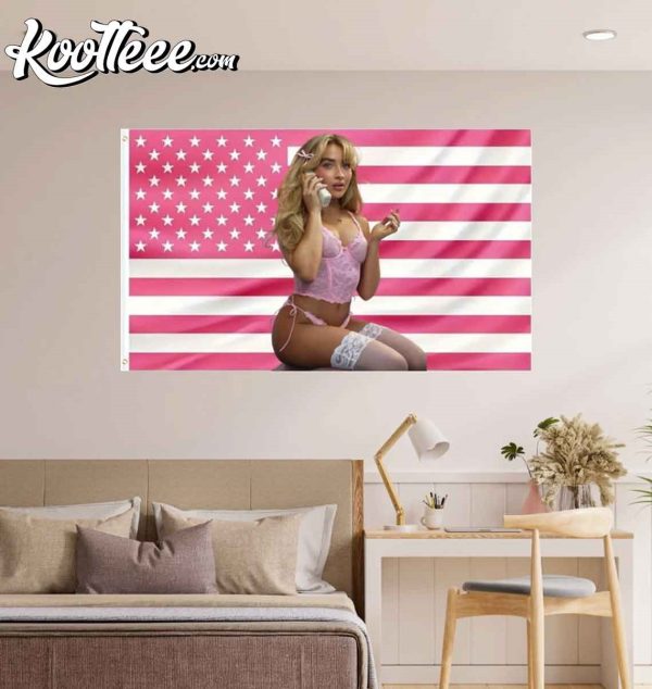 Sabrina Carpenter Lingerie Pink American Flag