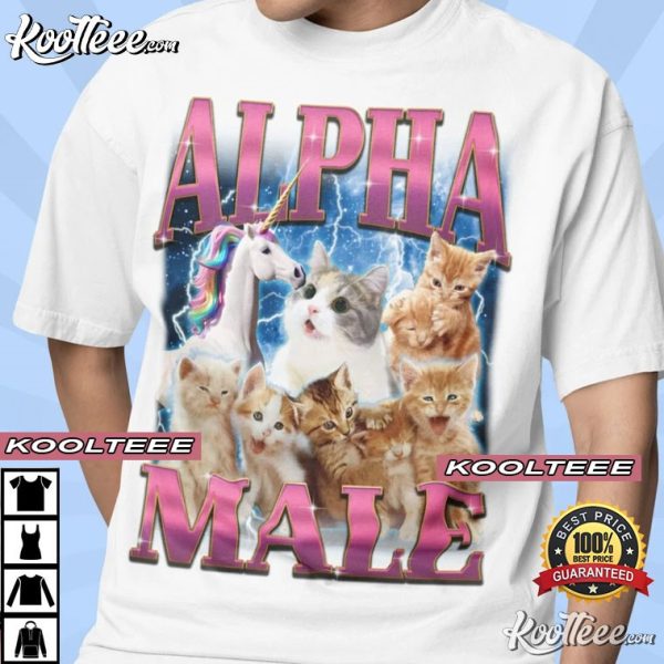 Alpha Male Cat Lover 90s Funny Gift T-Shirt