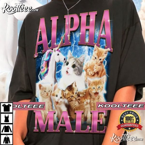 Alpha Male Cat Lover 90s Funny Gift T-Shirt