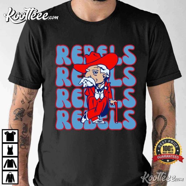 Ole Miss Rebels Football Colonel Reb Mascot T-Shirt