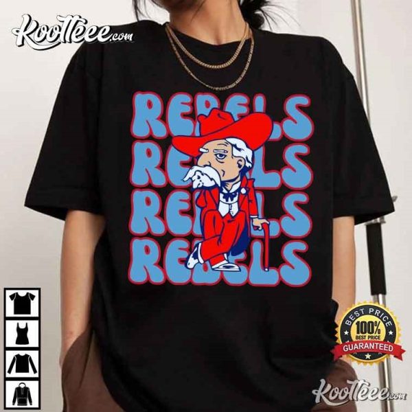 Ole Miss Rebels Football Colonel Reb Mascot T-Shirt