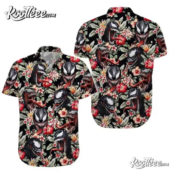 Venom Horror Floral Hawaiian Shirt