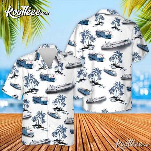 Us Navy Hospital Ship Tropical Hawaiian Shirt