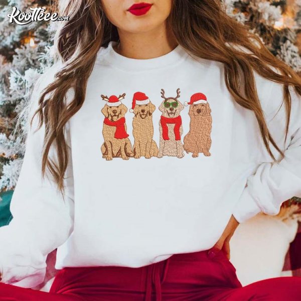 Golden Retriever Christmas Embroidered Sweatshirt