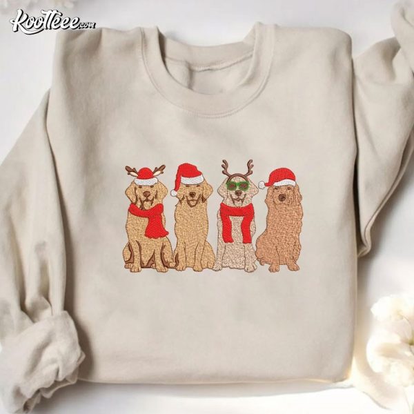 Golden Retriever Christmas Embroidered Sweatshirt