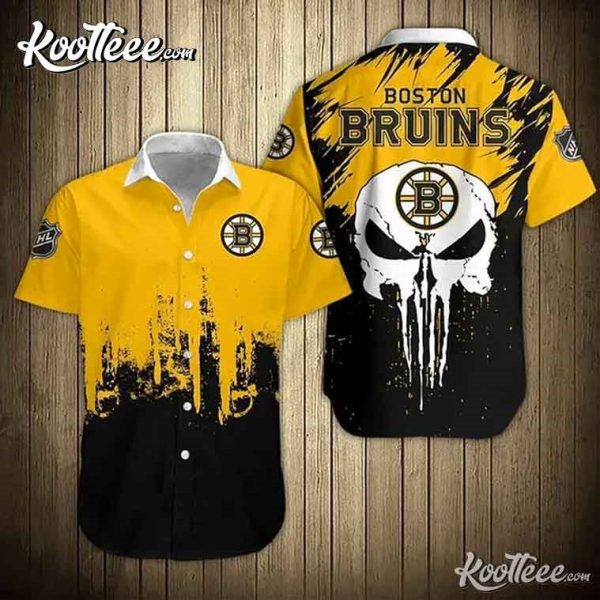 Boston Bruins NHL Skull Hawaiian Shirt