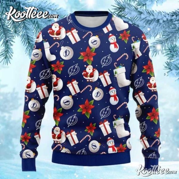 Tampa Bay Lightning Santa Claus Snowman Christmas Ugly Sweater