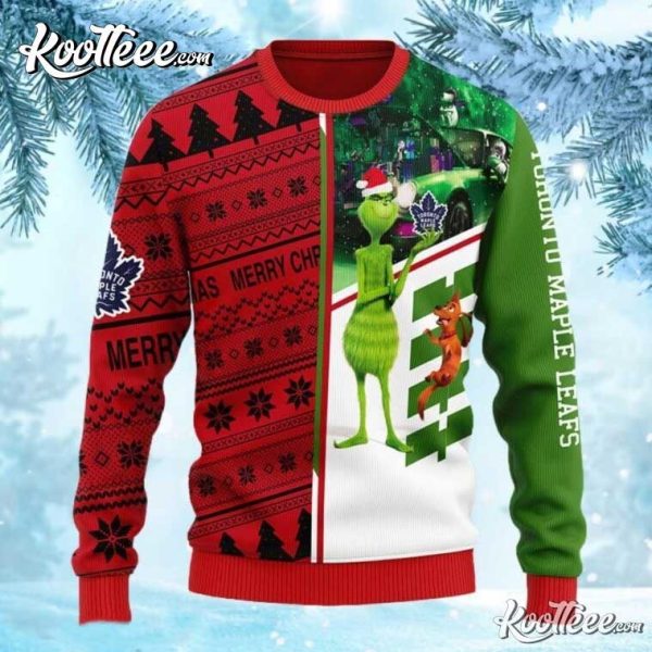 Toronto Maple Leafs NHL Grinch Christmas Ugly Sweater