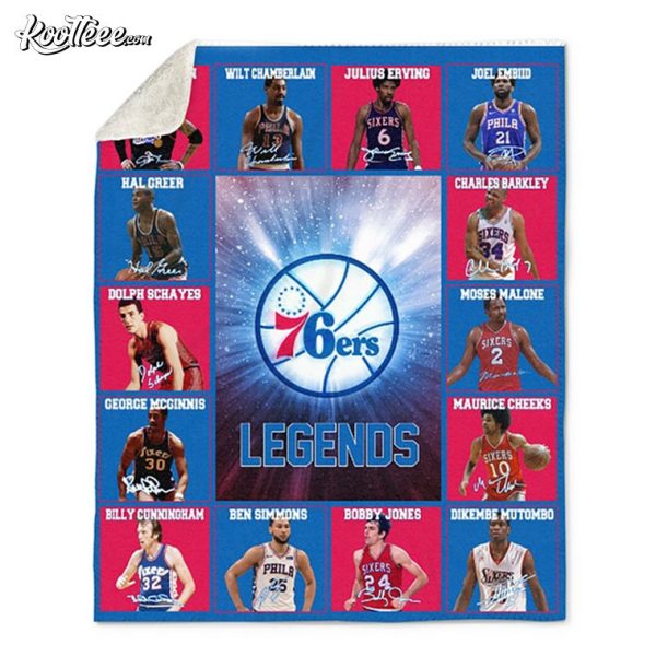 Philadelphia 76ers Sixers Legends NBA Team Fleece Blanket