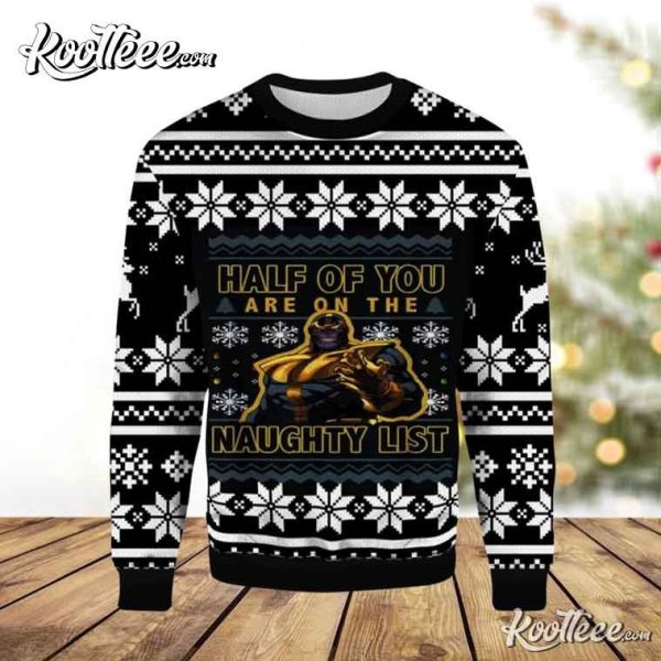 Thanos Marvel Naughty List Ugly Christmas Sweater