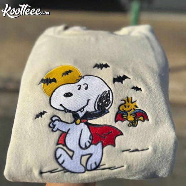 Snoopy And Woodstock Halloween Peanuts Embroidered Sweatshirt