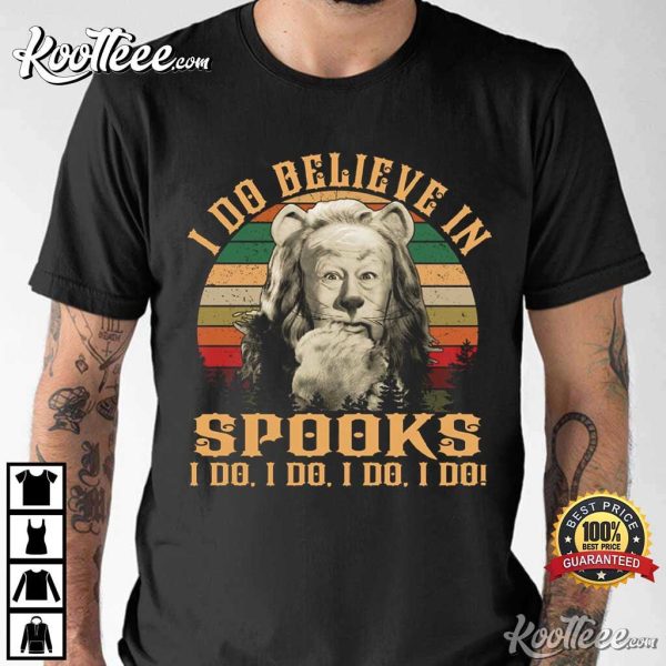 The Cowardly Lion I Do Believe In Spooks Vintage T-Shirt