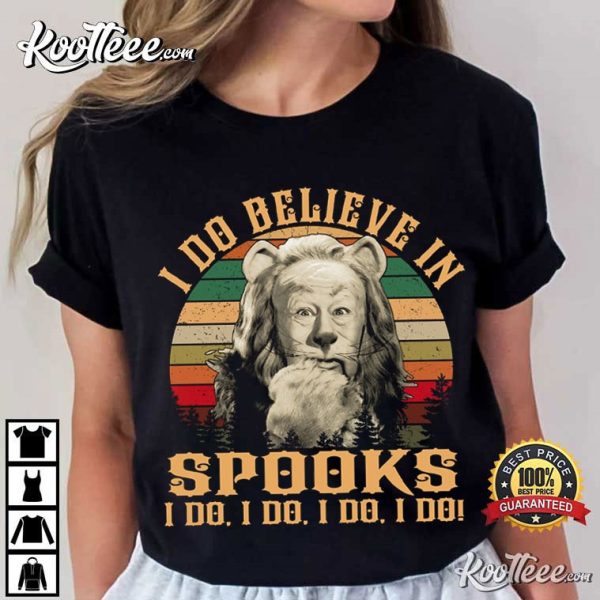 The Cowardly Lion I Do Believe In Spooks Vintage T-Shirt