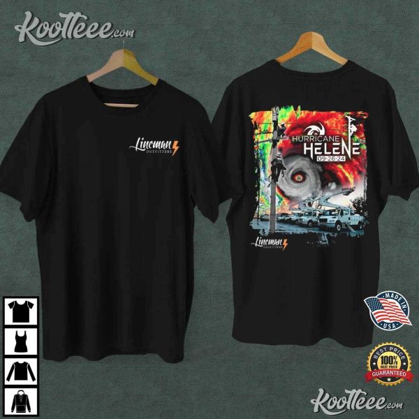 Hurricane Helene 2024 Power Lineman T-Shirt