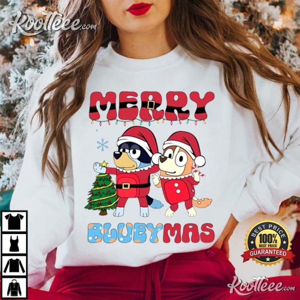 Merry Blueymas Bluey Christmas Gift T-Shirt