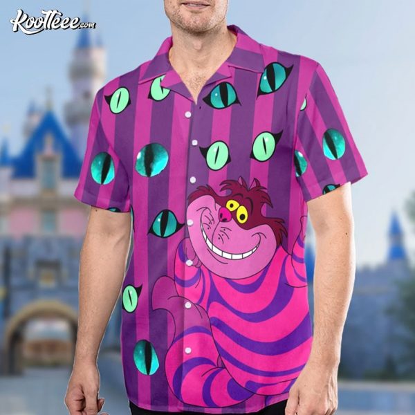 Cheshire Cat With Eyes Wonderland Hawaiian Shirt And Shorts