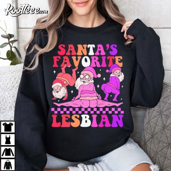 Santa’s Favorite Lesbian Funny Christmas Gift T-Shirt