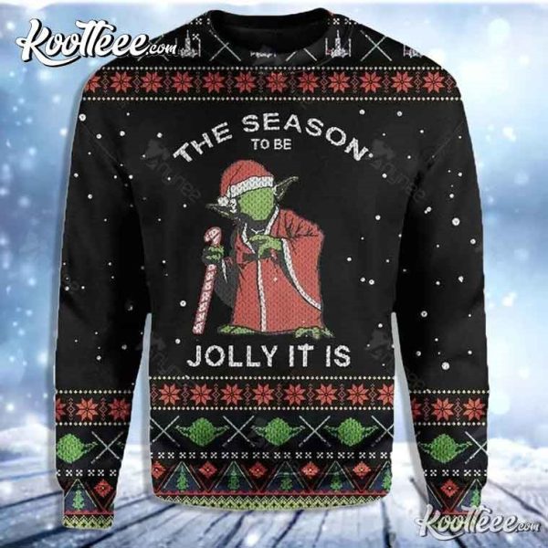 Star Wars Santa Yoda The Season To Be Jolly It Is Ugly Christmas Sweater