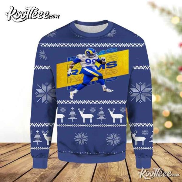 Aaron Donald Los Angeles Rams Ugly Christmas Sweater