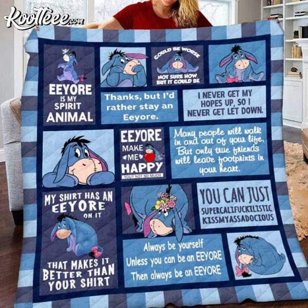 Eeyore Winnie The Pooh Disney Quotes Quilt Blanket