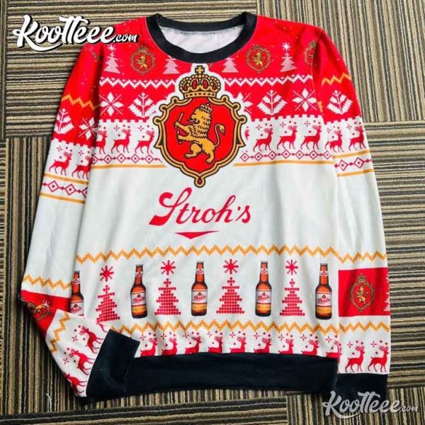 Strohs Beer Ugly Christmas Sweater