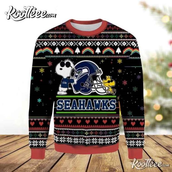 Seattle Seahawks Snoopy Ugly Christmas Sweater