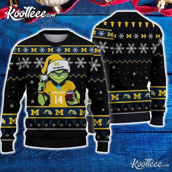 Michigan Wolverines Grinch Custom Ugly Christmas Sweater