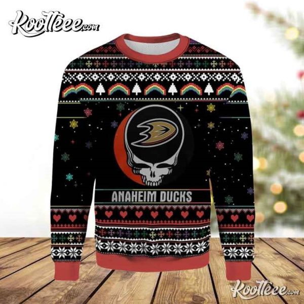 Anaheim Ducks Grateful Dead Christmas Ugly Sweater