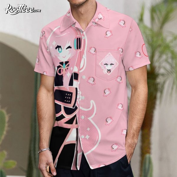 Megurine Luka Vocaloid Button Up Hawaiian Shirt