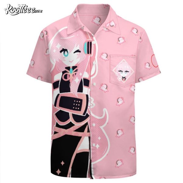 Megurine Luka Vocaloid Button Up Hawaiian Shirt