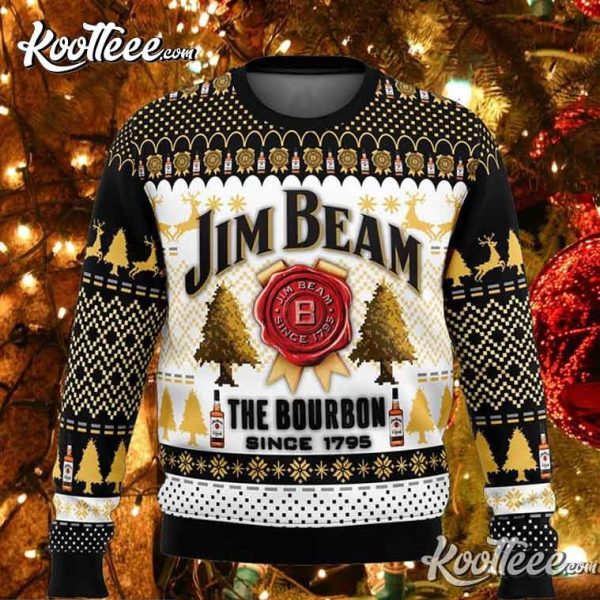 Jim Beam The Bourbon Since 1795 Ugly Christmas Sweater