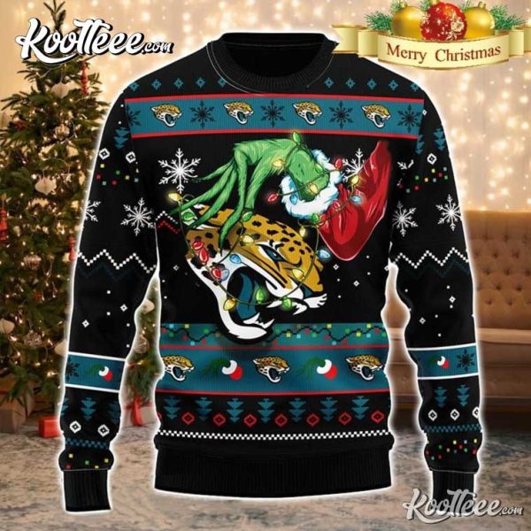 Jacksonville Jaguars Grinch Hand Ugly Christmas Sweater