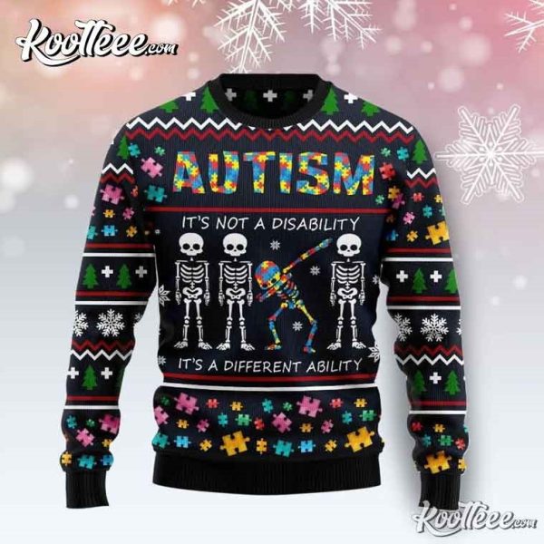 Autism Is A Different Ability Ugly Christmas Sweater