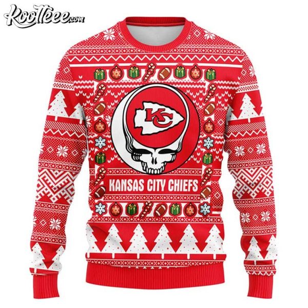 NFL Kansas City Chiefs Grateful Dead Ugly Christmas Sweater