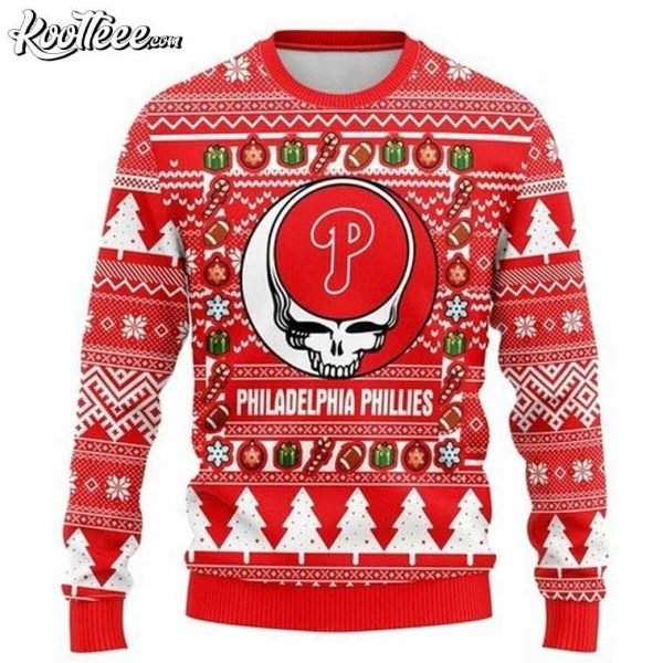 MLB Philadelphia Phillies Grateful Dead Ugly Christmas Sweater