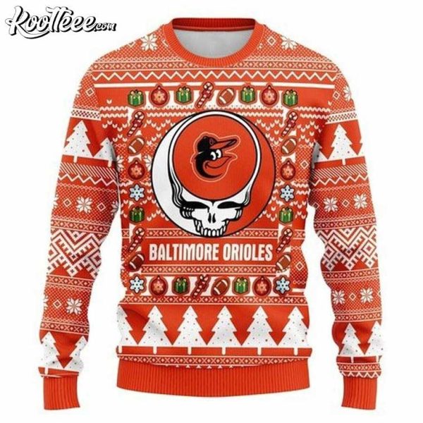 MLB Baltimore Orioles Grateful Dead Ugly Christmas Sweater