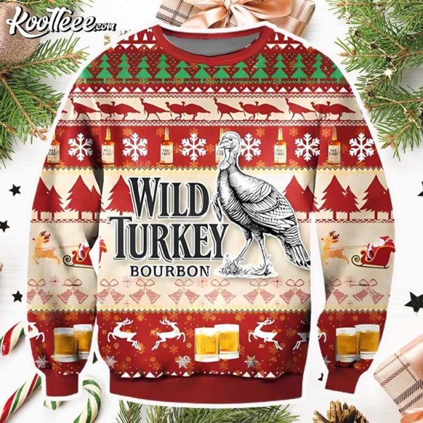 Wild Turkey Bourbon Whiskey Ugly Christmas Sweater