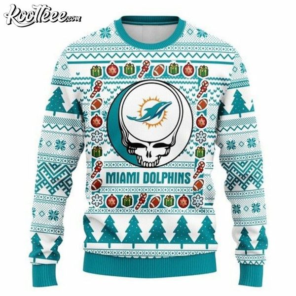 NFL Miami Dolphins Grateful Dead Ugly Christmas Sweater