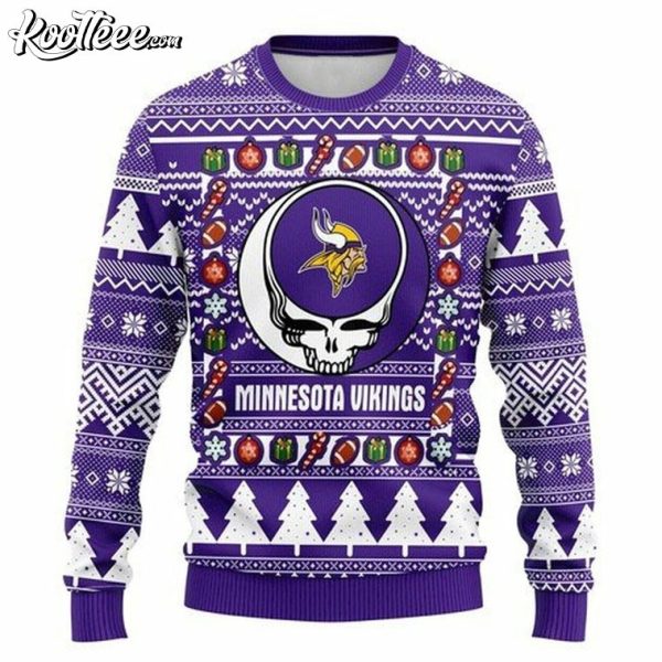 NFL Minnesota Vikings Grateful Dead Ugly Christmas Sweater